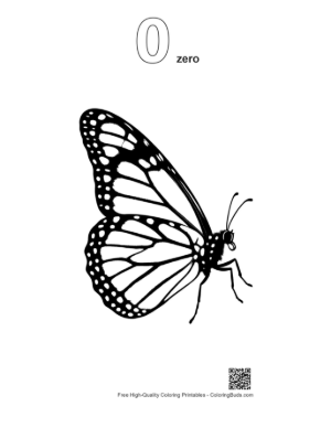 Thumbnail: Monarch Butterfly Silhouette Printable Outline Number 0