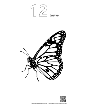 Thumbnail: Monarch Butterfly Silhouette Printable Outline Number 12