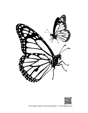 Thumbnail: Pair of Monarch Butterflies Silhouette