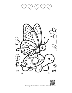 Thumbnail: Swallowtail Butterfly for Kids Printable and 5 Heart Outline