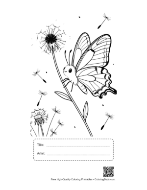 Thumbnail: Swallowtail Butterfly to Color Printable with Title and Artist Box