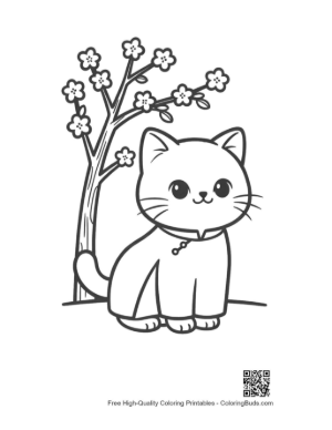 Thumbnail: Adorable Baby Cat in a Stylish Coat Walking Outdoors Printable