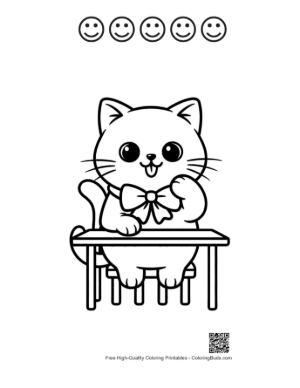 Thumbnail: British Shorthair Coloring Page Printable and 5 Happy Face Outline