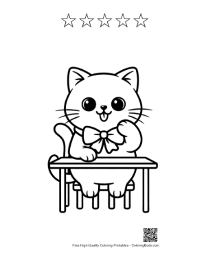 Thumbnail: British Shorthair Coloring Page Printable and 5 Star Outline