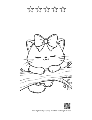 Thumbnail: Cute British Shorthair Printable and 5 Star Outline