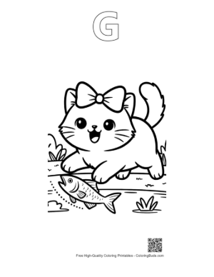 Thumbnail: Cute British Shorthair Printable Outline Alphabet G