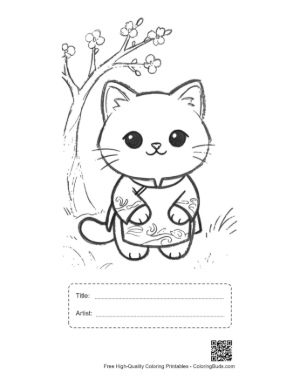 Thumbnail: Easy British Shorthair to Color Printable with Title and Artist Box