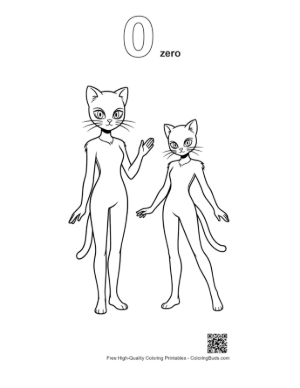 Thumbnail: Anthropomorphic Cat Mask Pair Lineart Printable Outline Number 0