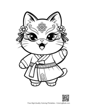 Thumbnail: Cat Masks Coloring Page Printable