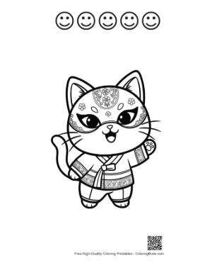 Thumbnail: Cat Masks for Kids Printable and 5 Happy Face Outline
