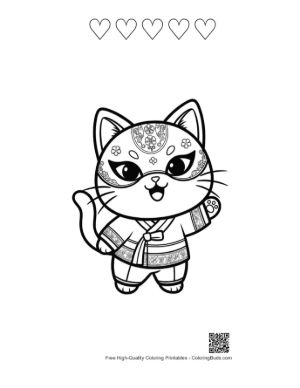 Thumbnail: Cat Masks for Kids Printable and 5 Heart Outline