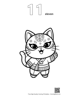 Thumbnail: Cat Masks for Kids Printable Outline Number 11