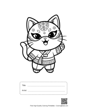 Thumbnail: Cat Masks for Kids Printable with Title and Artist Box