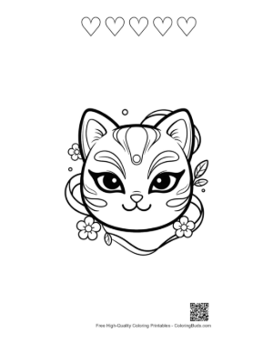 Thumbnail: Cat Masks Printable and 5 Heart Outline