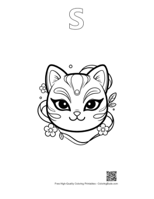 Thumbnail: Cat Masks Printable Outline Alphabet S