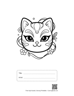 Thumbnail: Cat Masks Printable with Title and Artist Box