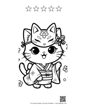 Thumbnail: Cute Cat Masks Printable and 5 Star Outline