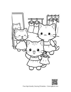 Thumbnail: Adorable Kittens Playing Dress Up with Fancy Clothes Printable