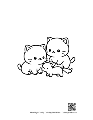 Thumbnail: Chibi Cat Family Cuddle