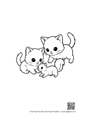 Thumbnail: Chibi Cat Family Cuddling Adorably