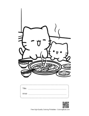 Thumbnail: Chibi Cats Printable with Title and Artist Box