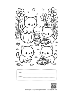 Thumbnail: Chibi Cats Printable with Title and Artist Box