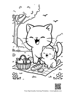 Thumbnail: Chibi Cats to Color Printable