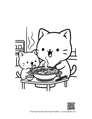Thumbnail: Download Chibi Cats Coloring Sheet Printable