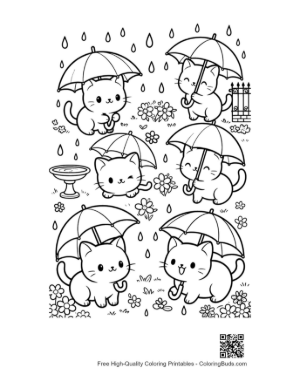 Thumbnail: Download Chibi Cats to Color Printable