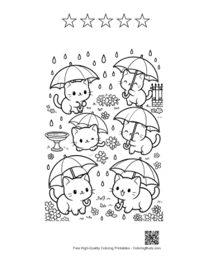 Thumbnail: Download Chibi Cats to Color Printable and 5 Star Outline