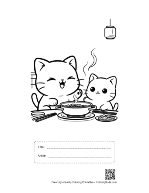 Thumbnail: Easy Chibi Cats Printable with Title and Artist Box