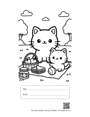 Thumbnail: Easy Chibi Cats Printable with Title and Artist Box
