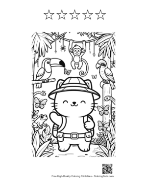 Thumbnail: Cute Cats Printable and 5 Star Outline
