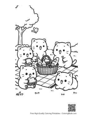 Thumbnail: Cute Cats to Color Printable