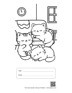 Thumbnail: Cute Kittens Playing in a Cozy Kitchen Setting Printable with Title and Artist Box