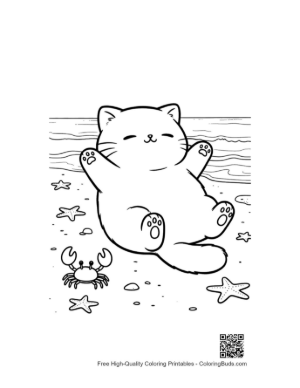Thumbnail: Easy Cute Cats Coloring Page Printable
