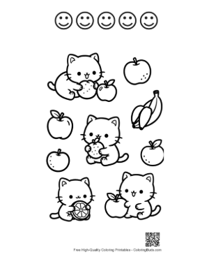 Thumbnail: Baby Grizzly Bear Catching a Big Fish for Dinner Printable and 5 Happy Face Outline