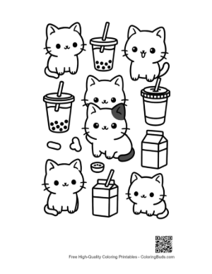 Thumbnail: Chibi Bear Wearing a Floral Wreath with a Honey Jar Printable