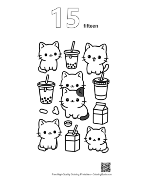 Thumbnail: Chibi Bear Wearing a Floral Wreath with a Honey Jar Printable Outline Number 15