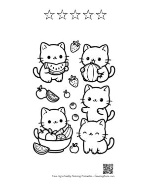 Thumbnail: Cute Kawaii Printable and 5 Star Outline