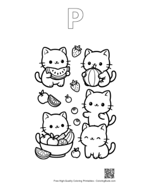 Thumbnail: Cute Kawaii Printable Outline Alphabet P