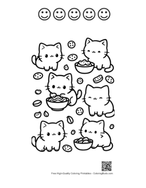 Thumbnail: Easy Kawaii to Color Printable and 5 Happy Face Outline
