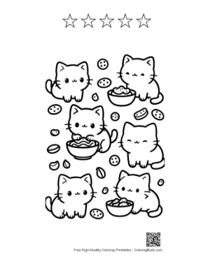 Thumbnail: Easy Kawaii to Color Printable and 5 Star Outline