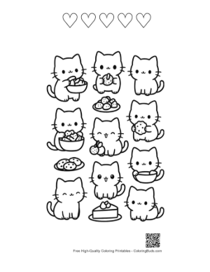 Thumbnail: Free Kawaii for Kids Printable and 5 Heart Outline