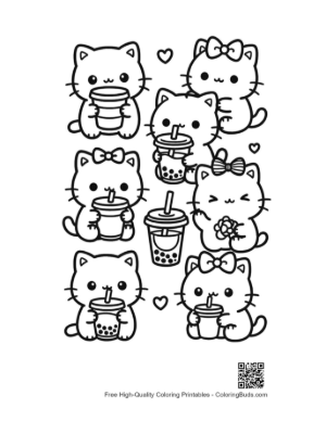 Thumbnail: Happy Baby Bear Holding a Honey Wand in the Garden Printable