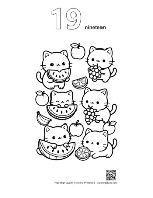 Thumbnail: Happy Bear Cub Enjoying the River Breeze with a Fish Printable Outline Number 19