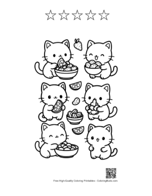 Thumbnail: Kawaii Coloring Sheet Printable and 5 Star Outline