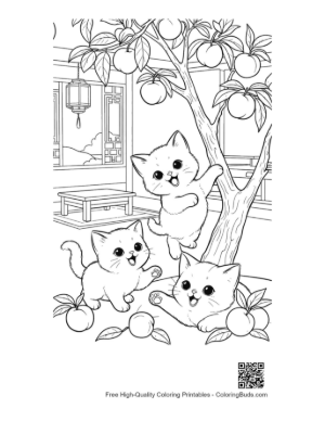 Thumbnail: Cute Kittens Having a Picnic in a Sunny Park Meadow Printable