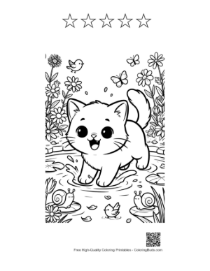 Thumbnail: Download Kittens Coloring Sheet Printable and 5 Star Outline