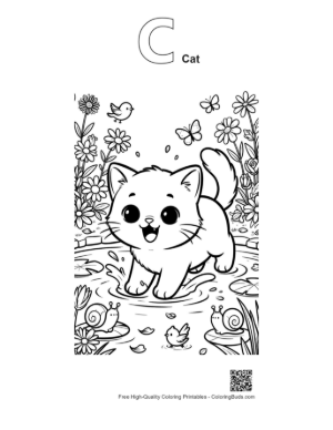 Thumbnail: Download Kittens Coloring Sheet Printable Outline Alphabet C Cat